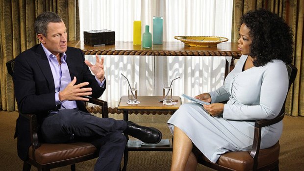 Lance Armstrong talks to Oprah Winfrey during an exclusive interview to screen in Australia this week.
