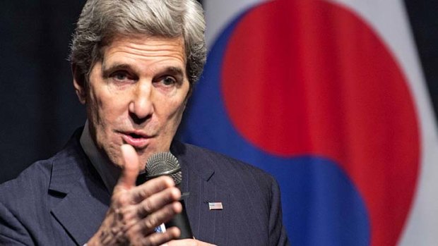 Talking peace: US Secretary of State John Kerry.