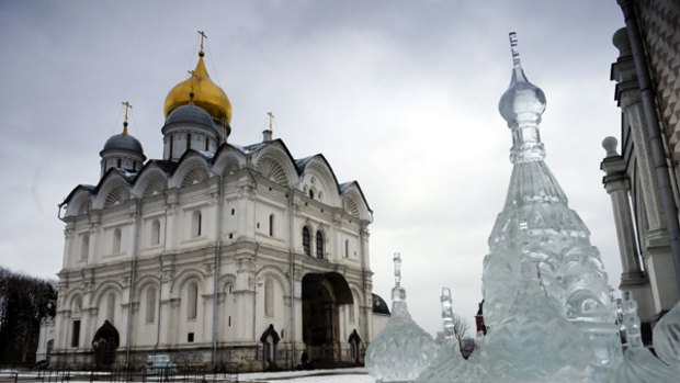 City of music . . . Moscow's Cathedral of the Archange.