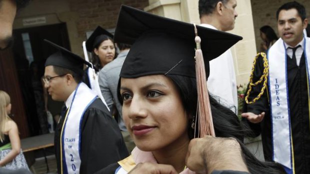 Undocumented student Fabiola Santiago at her university graduation.