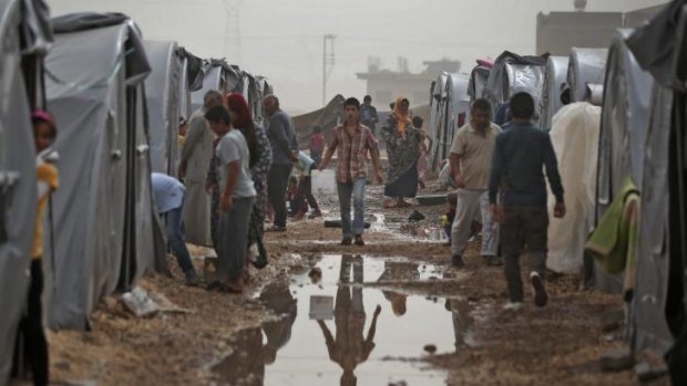 A refugee camp in Suruc for Syrian Kurds who have fled Kobane.