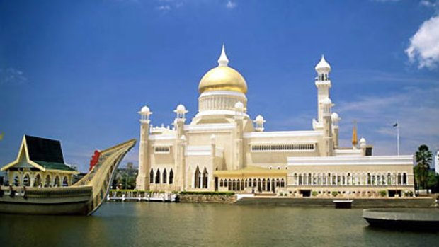 Emerging ... the Omar Ali Saifuddin Mosque in Brunei.