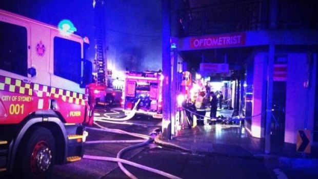 A fire has destroyed a convenience store in Rozelle.