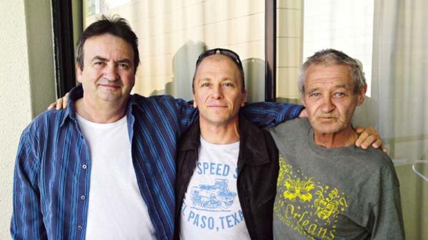 Gerry Conlon, Graham Stafford and Paddy Hill in Brisbane.