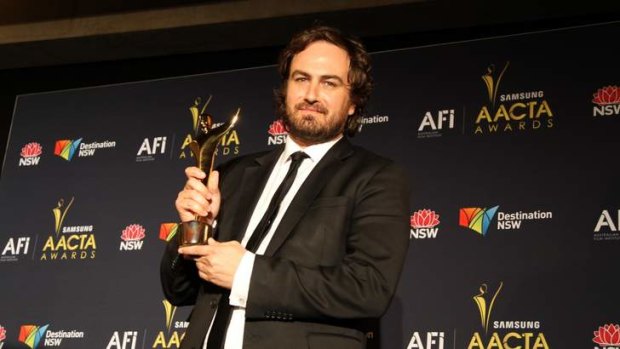 Justin Kurzel, here with his 2012 best director AACTA award for <i>Snowtown</i>, is attached to direct an adaptation of Peter Carey's novel <i>The True Story of the Kelly Gang</i>.