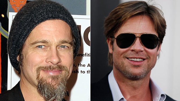 Brad Pitt in December 2009 (left) and July 2010 (right).
