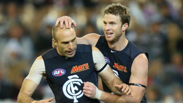Chris Judd and Lachie Henderson have both left Carlton, but for different reasons.