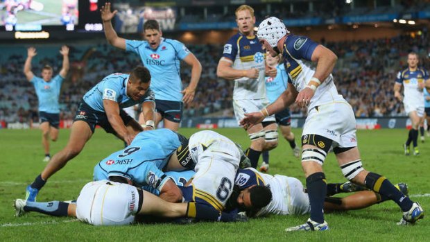 Vindication: Berrick Barnes' try against the Brumbies last week off a nice exchange with Michael Hooper was evidence that the Waratahs are finally backing their ball-playing skills.