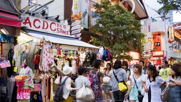 Real life ... Takeshita Dori in the shopping district Harajuku teems with pedestrians.