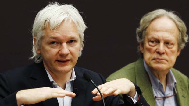 Pessimistic &#8230; Julian Assange, left, and Gavin McFadyen, of the Centre for Investigative Journalism, at a December news conference.