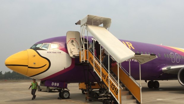 Time to fly: Nok Air's planes resemble birds with the cockpit representing the beak.