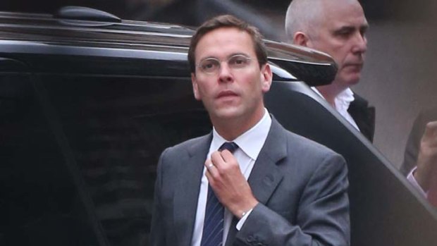Former News International chairman James Murdoch arriving at the High Court to give evidence to the Leveson inquiry yesterday.