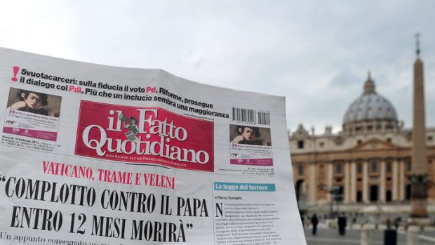 The front of the Italian daily Il Fatto Quotidiano and the Vatican.