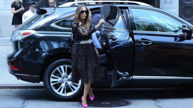 Sarah Jessica Parker arrives at the service for Joan Rivers.