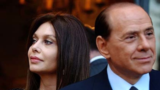Silvio Berlusconi and his wife Veronica Lario.