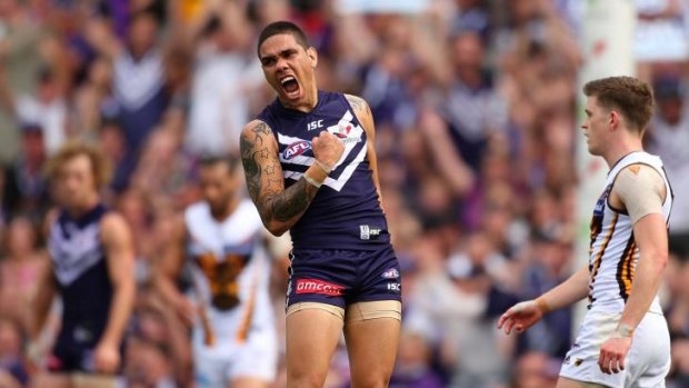 Welcome back: Michael Walters proved his worth in Fremantle’s forward set-up against the Hawks.