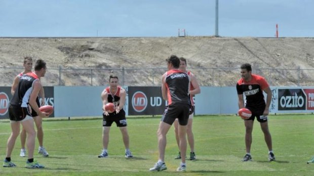 St Kilda players train at Seaford in 2012.
