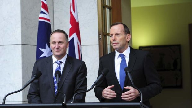Close ties: New Zealand Prime Minister John Key with Tony Abbott.
