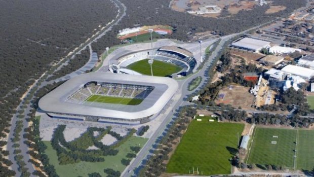 An artist's impression of what Canberra Stadium could have been if Australia was successful in its bid for the 2022 World Cup.