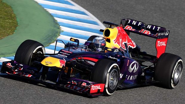 Tracking well &#8230; Mark Webber during a Red Bull test drive at the Jerez racetrack in southern Spain.