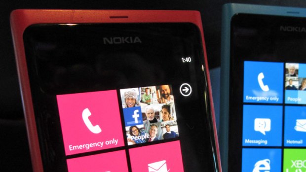 Nokia Lumia 800 running Windows Phone 7.
