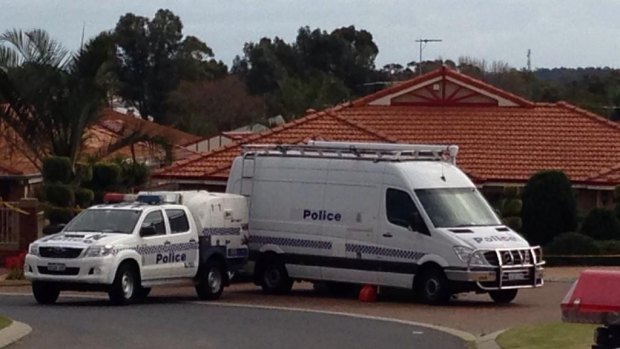 Police attend the Stefanski house in Woodvale after the incident.