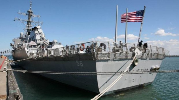 The USS John S. McCain is taking part in join naval exercises with Vietnam off the coast of Danang.