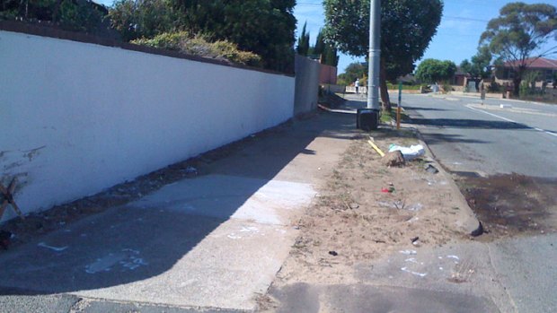 The scene where a young mother was run down by an out-of-control P-plater in Maylands. <i>Photo: Aja Styles.</i>