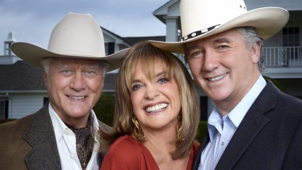 Larry Hagman, Linda Gray and Patrick Duffy in the new series of Dallas.
