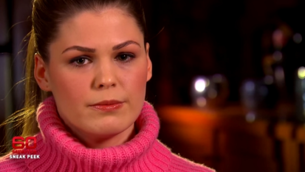 Belle Gibson during her interview with Tara Brown on <i>60 Minutes</i> on Sunday night.