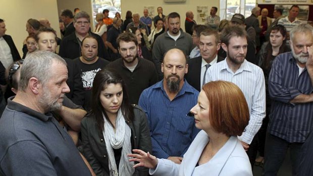 Prime Minister Julia Gillard during a visit to the Latrobe Valley.