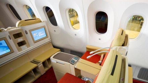 Great food and a comfortable bed are available on Air India Dreamliner business class.