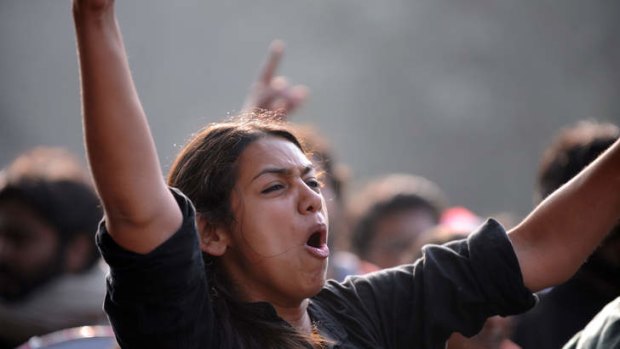Anguish ... protests against sexual violence in Delhi on Monday.