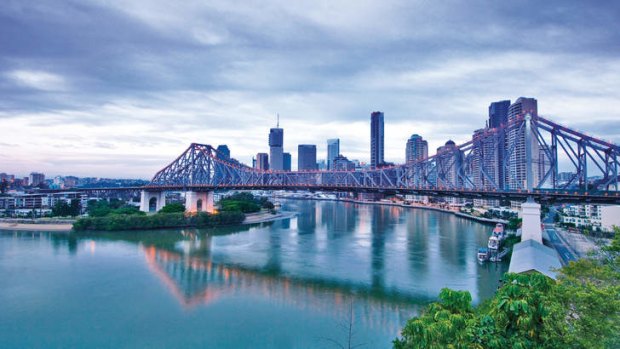Rising tide: the Brisbane River and city skyline.