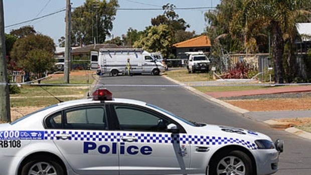 The street in Bunbury where a 23-year-old man's body was found.