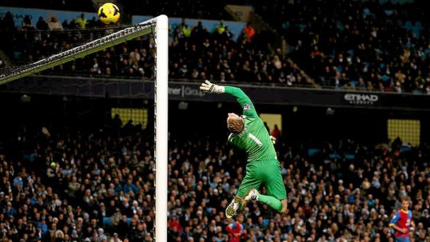 Shiner: Joe Hart bounced back from a nasty clash to put in a man-of-the-match performance against plucky Crystal Palace.