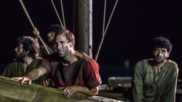 Joseph Fiennes is Clavius, fishing fruitlessly at night, in Risen.