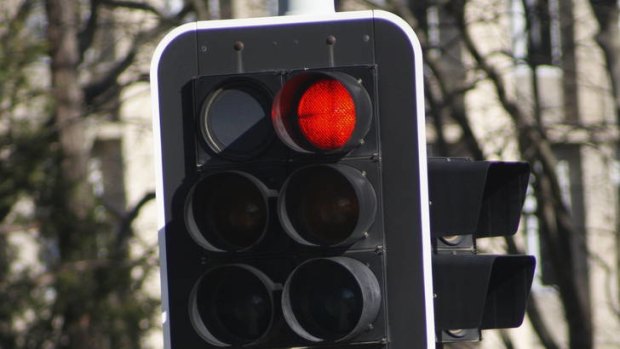 Red traffic light.