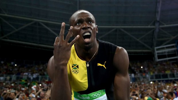 Third gold of the games: Usain Bolt.