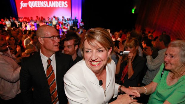 Anna Bligh and her husband Greg Withers at the Queensland ALP official campaign launch.