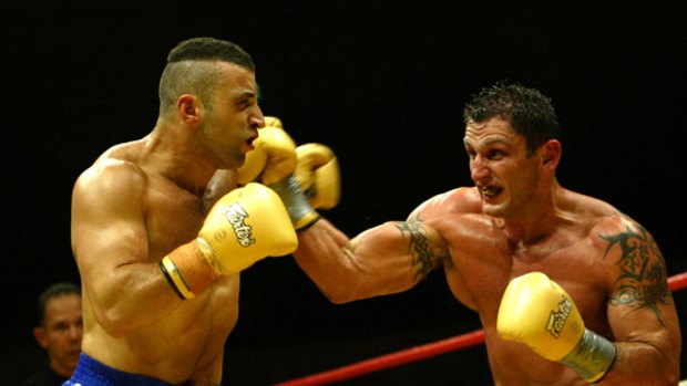 "An honest and simple man" ... Wissam Fattal, left, in a bout with Nick Kara in 2004.