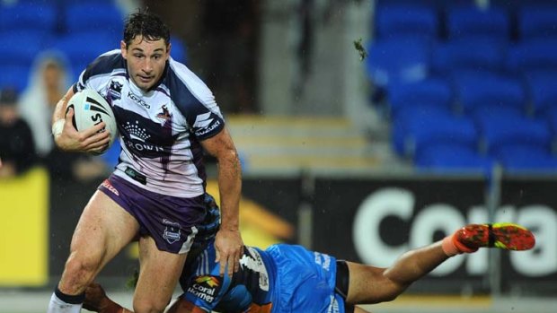 Billy Slater ...  ‘‘He slices between opponents with body angles that would make a chiropractor grimace.’’