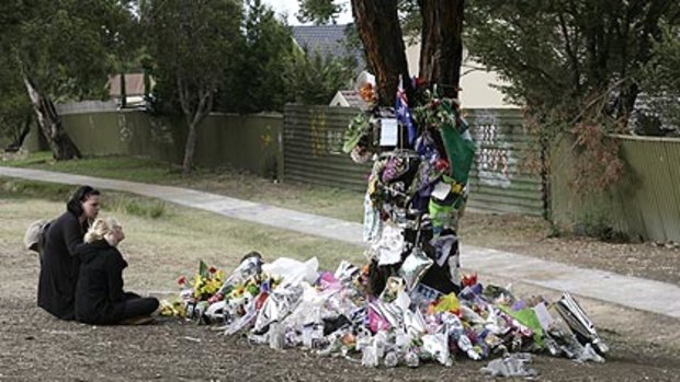 The crash site has become a focal point for young people mourning five lost mates.