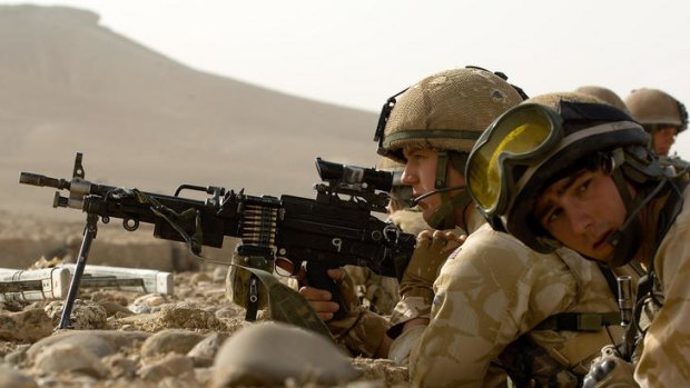 British soldiers in an operation to secure the village of Musakala in Helmand province.