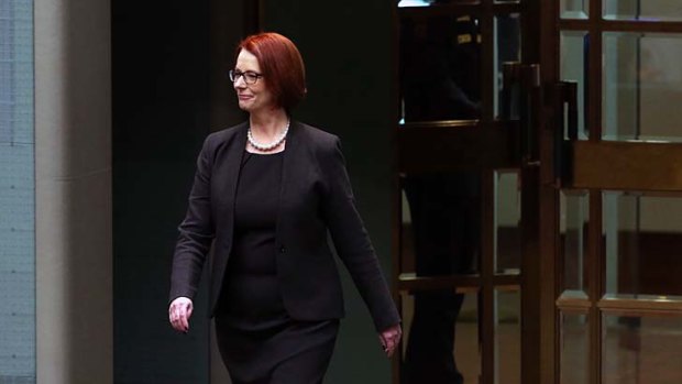 Julia Gillard, ex-PM, enters Parliament House on the day after her ousting.