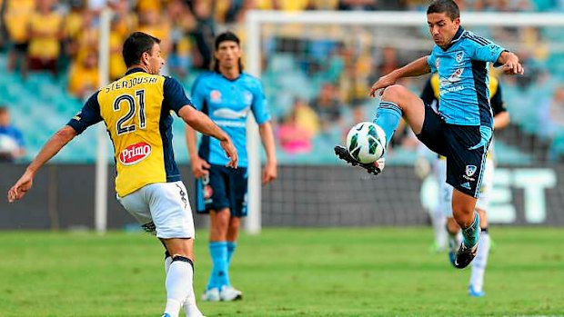 In control ... Peter Triantis of Sydney FC.