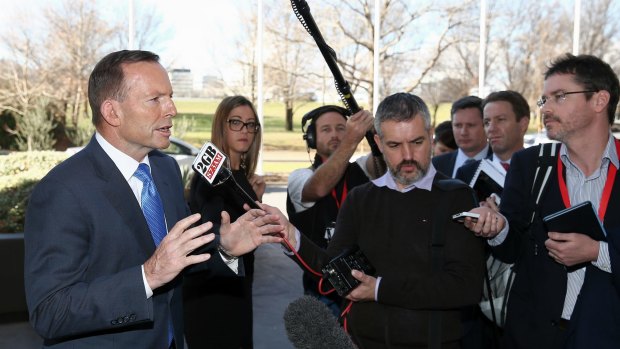 Prime Minister Tony Abbott addresses the media on Thursday. 