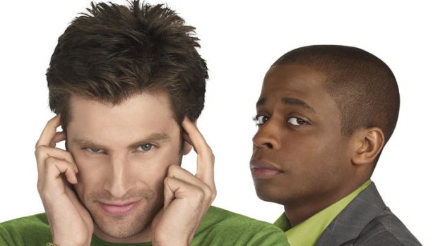 James Roday (left) and Dule Hill are psyched for their roles as best friends in <i>Psych</i>.