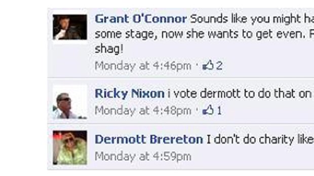 Standing by it ... The tawdry exchange about columnist Suzanne Carbone on Ricky Nixon's Facebook page.