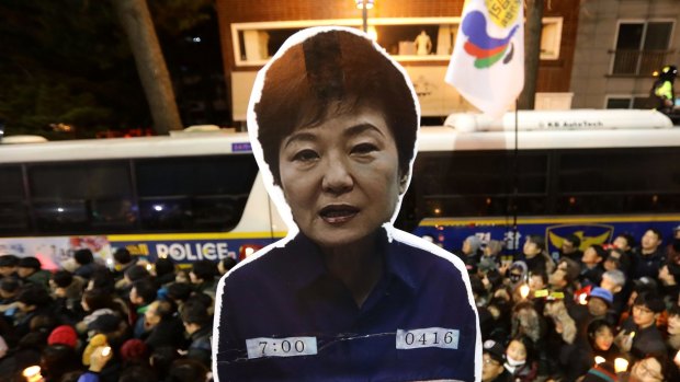 Protesters occupy major streets in the city center for a rally against South Korean President Park Geun-hye last weekend.